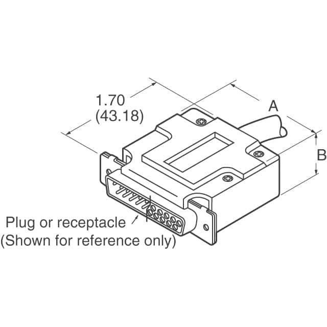 207345-1 TE Connectivity AMP Connectors  Capots de connecteurs D-Sub en forme de D